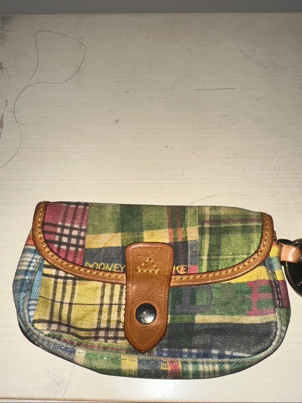 Dooney & Bourke vintage colorful multicolor rainbow plaid wristlet